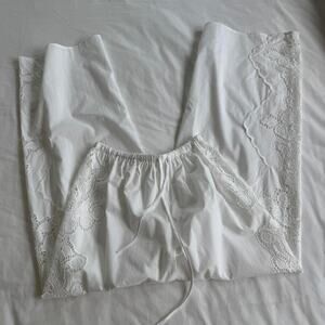 Tularose white lace trimmed cotton pants